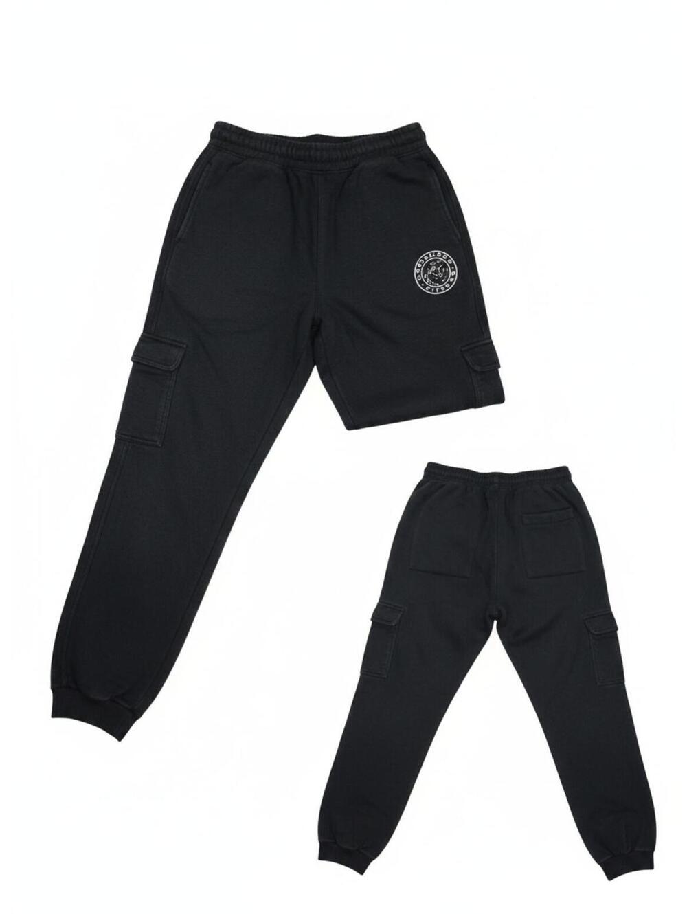 Black Jogger Sweatpants with Logo Patch